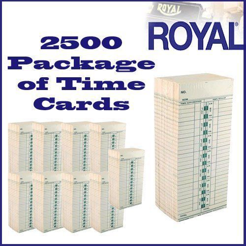Royal 2500 Package Of Time Cards for TC100 TC200 Time Clocks