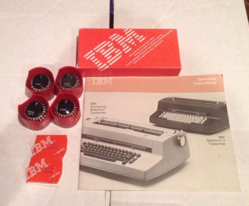 Vintage IBM Selectric Typewriter Misc Parts Lot - Manual, Fonts, Ribbon