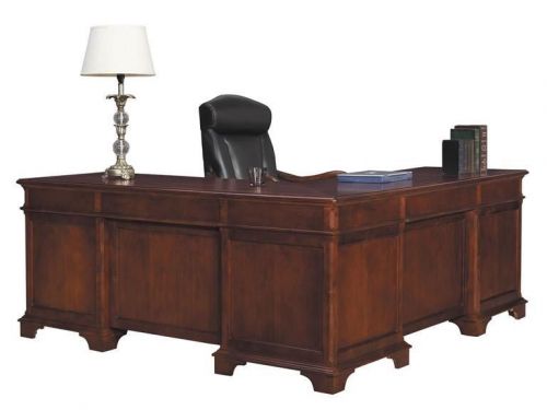 72&#034; Cherry Executive Office L Shaped Computer Desk