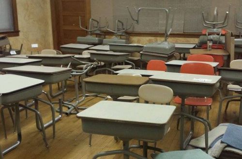 Vintage student desks
