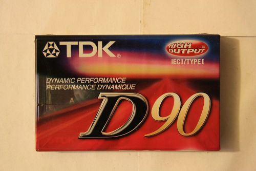 (1) TDK D 90 High output SEALED BLANK AUDIO CASSETTE TAPE