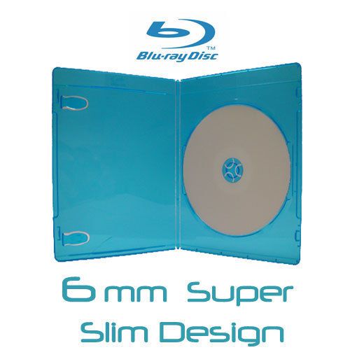 100 6mm Slim Blu-Ray Case With Blu-Ray Logo BLU-RAY-6MMSD
