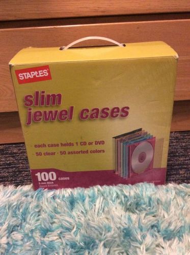 SLIM JEWEL CASES for CD or DVD STAPLES Assorted Colors - 68 left