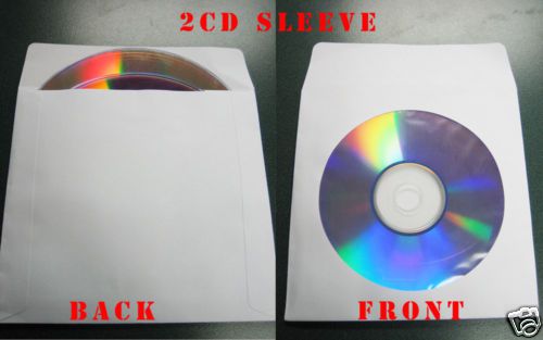 1000 NEW DOUBLE 2 CD PAPER WINDOW SLEEVE,GUM FLAP,JS214
