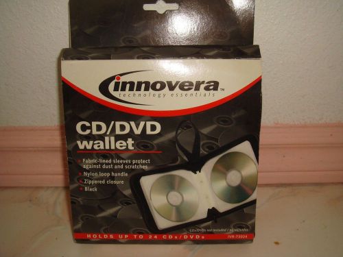 Innovera 73024 CD/DVD Wallet, Holds 24 Disks, Black by Innovera