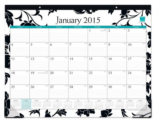 Blue sky 2015 barcelona monthly desk pad calendar, case bound, black, 22 x 17... for sale