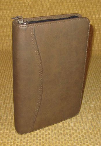 Compact .75&#034; rings | brown sim. leather day-timer planner/binder fits franklin for sale