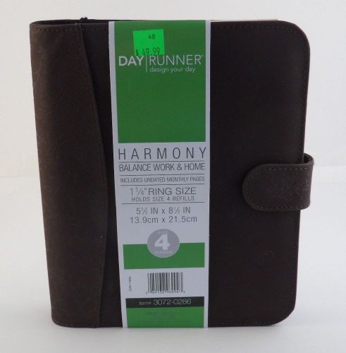 Brand New Size 4 5 1/2 x 8 1/2 Work &amp; Home  Brown Dayrunner 1 1/4 &#034; Ring Size