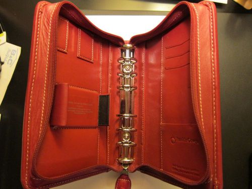 Franklin covey planner organizer binder red leather for sale