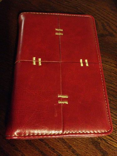 Red Leather Cover for a Yearly Calendar and Organizer
