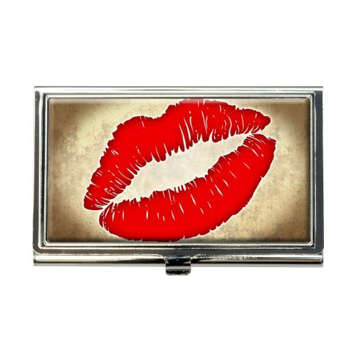 Kissing lips business credit card holder case for sale