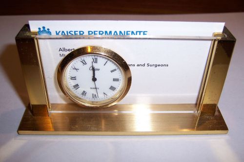 Business Card Holder for Desk with Clock