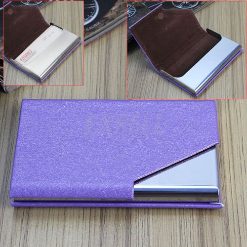 Office Accessory Business Name Credit Card Holder Case Box Keeper Purple Gift