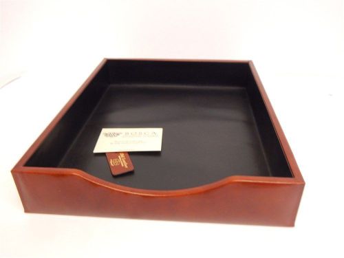 Bosca old leather desk top letter tray without lid 732/32 cognac 13 x 10.5 x 2 for sale