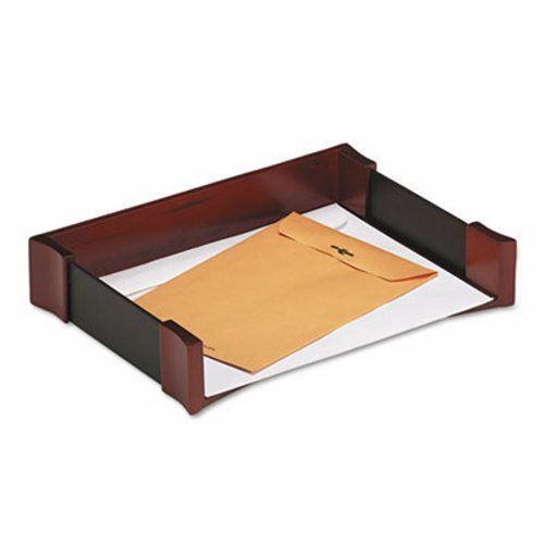 Rolodex Letter Tray, Leather/Wood, Mahogany (ROL81759)