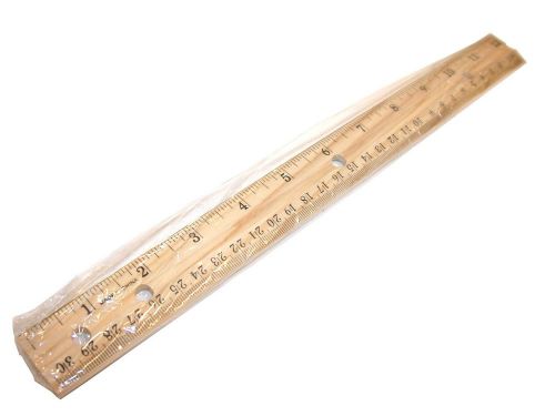 Lot of 10 NEW 12&#034;/30cm Wood Rulers with Metal Edge P60115