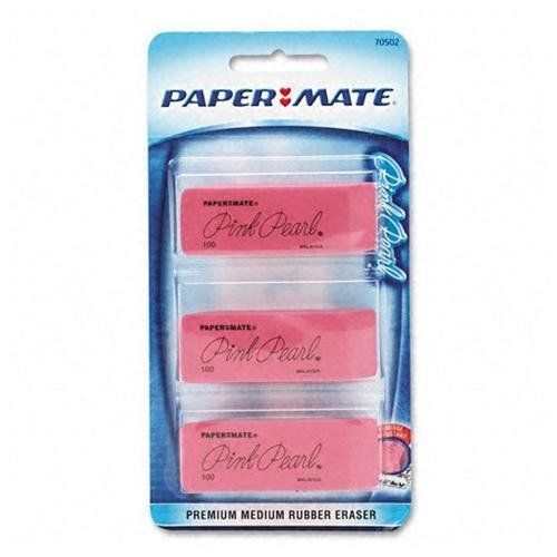 Paper mate pink pearl eraser - lead pencil eraser - self-cleaning, tear (70502) for sale