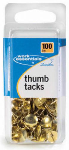 Acco Work Essentials 100 Count, Gold, Thumb Tacks S7071752