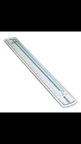 Westcott 00402 Plastic Finger Grip Ruler, 12&#034;, Scaled 1/16&#034; and Metric