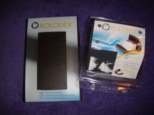 NIB ROLODEX COVERED CARD FILE+ 72CT BUSINESS CARD BOOK