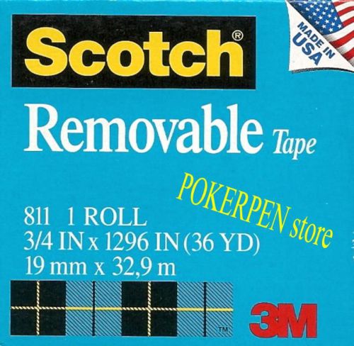 5 scotch 3m 811 removable tape  3/4inx1296 in 36yd for sale