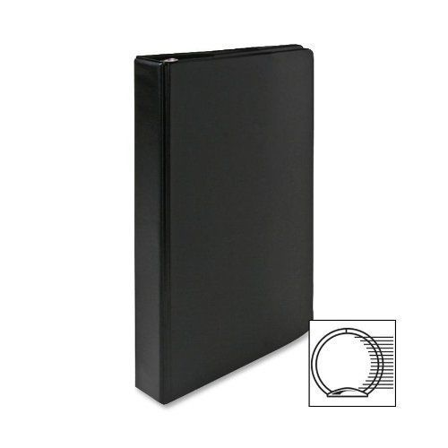 New business source 1-inch round ring binder - 9.5 x 6 inches - black (28524) for sale