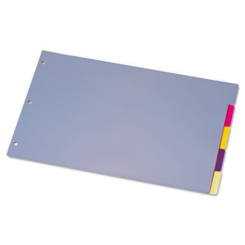 Tabloid-size poly index divider, 5-tab, assorted colors for sale