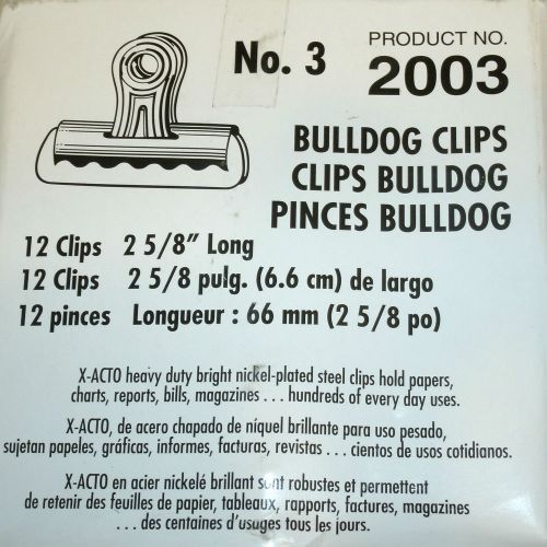 Bulldog binding binder clips no. 3 product 2003 2 5/8 inches office supplies for sale