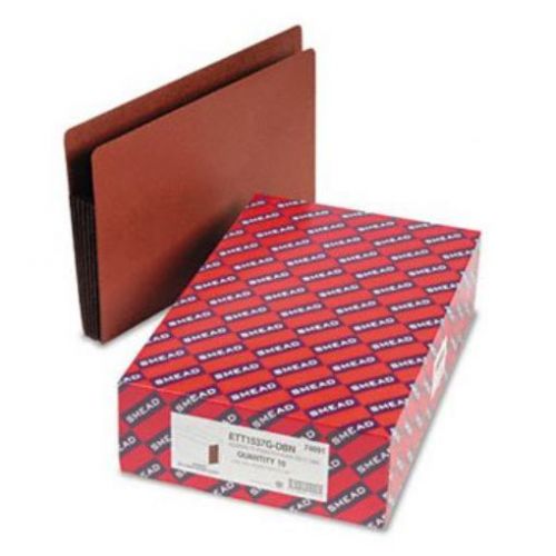Redrope End Tab File Pockets  Dark Brown  Tyvek Gusset  5-1/4&#034; Expansion  10/Box