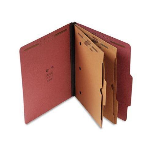15 - Classification Folder w/Pockets, Letter, 6-Section, Red.