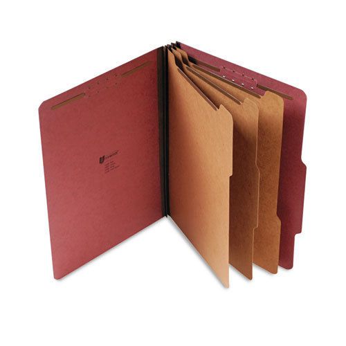Pressboard classification folder, letter, eight-section, red, 10/box for sale
