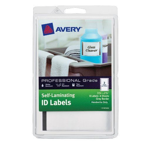 Avery Handwrite Only Self-laminating Id Labels - 3.75&#034; Width X 2.75&#034; (00746)