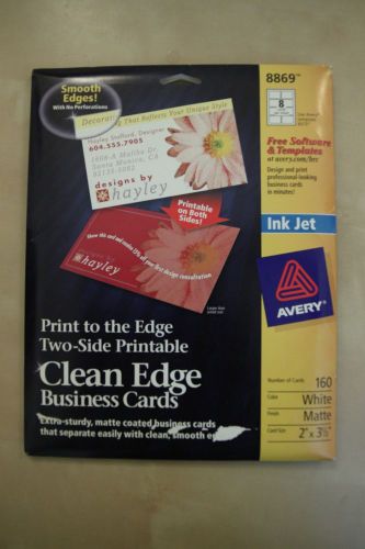 160 cards Avery CLEAN EDGE Business Cards InkJet 2 Side Matte paper