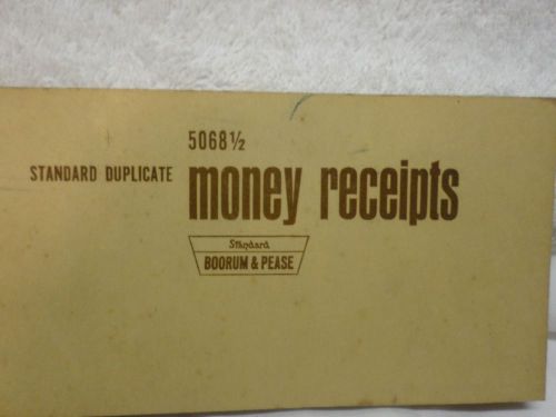 VINTAGE BOORUM &amp; PEASE STANDARD DUPLICATED MONEY RECEIPTS BOOKLET #5068-1/2