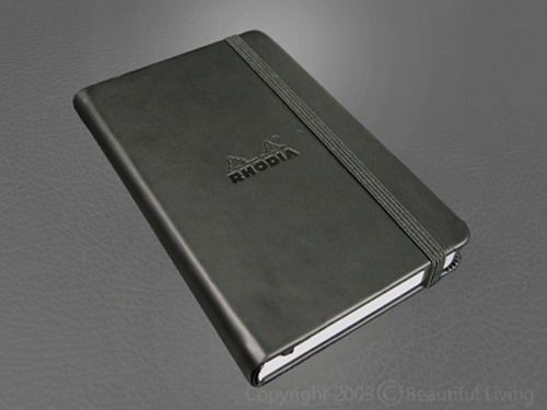 Rhodia Black Pocket Web Notebook 3.0 Ruled Fountain Pen Friendly 3 1/2 &#034; X 5 1/2 &#034;