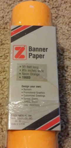 NEW ~ Vintage Z Banner Paper ~ 1/2&#034; Micro Perforated Margins~ Neon Orange