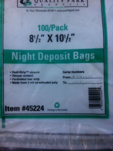 Quality Parka,, Poly Night Deposit Bags W/Tear-Off Receipt, 8.5 X 10-1/2, Opaque
