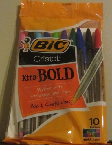 Bic Cristal Extra Bold Colored Pens 10 per pack Variety