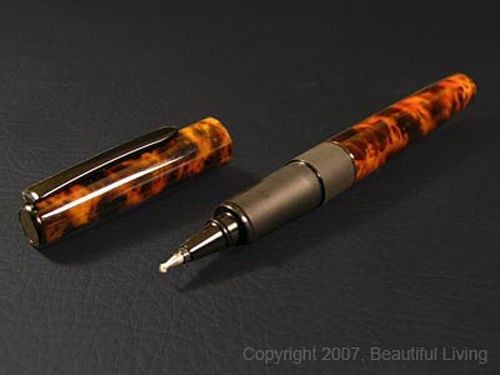 Tombow ultra rollerball pen tortoiseshell brown marble 55068 metal black ink for sale