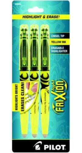 Pilot FriXion Light Erasable Highlighter Chisel Point 3 Count Yellow