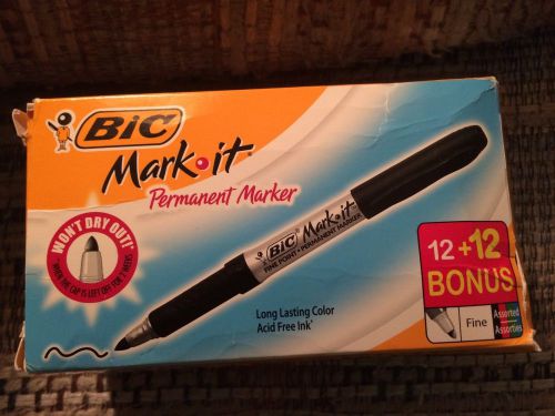 24-Pack BIC Mark-it Permanent Markers Fine Point