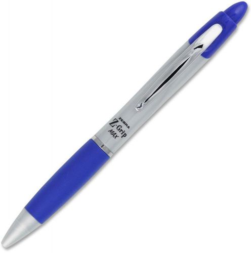 Grip Max Retractable Ballpoint Pen Medium1.0mm Silver Barrel Blue Zeb22420