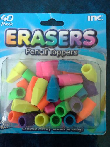 40-Pack of Pencil Topper Erasers