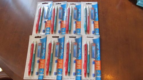 8 packages Paper mate silhoutte mechanical pencils .7 (2 pencils, erasers &amp; led)