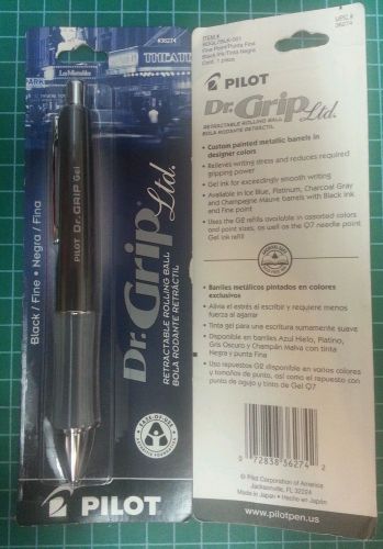 PILOT Dr Grip LTD Rollerball Pen Fine Point Black Ink, Black Barrel