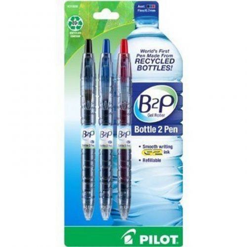 3 * Pilot B2P GEL Recycled PILOT BOTTLE ASST. 0.7mm Pt PENS