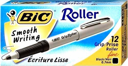 48 bic grip black  rollerball fine .7mm point pens half price! for sale