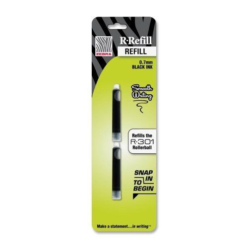 Zebra Pen Rollerball Pen Refill - Black - 2 / Pack (ZEB87812)