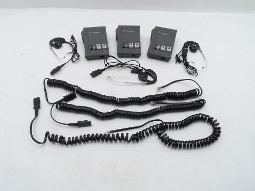 Plantronics vista m22 office phone headset amplifier w/ qd headsets - lot of 3 for sale