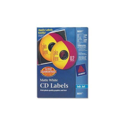 Avery matte cd label 100 pack circle 2 sheet inkjet white for sale